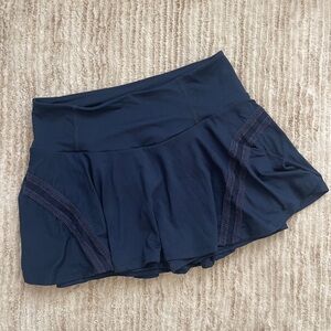 Free People Movement Pleats and Thank You Skirt in Midnight Navy